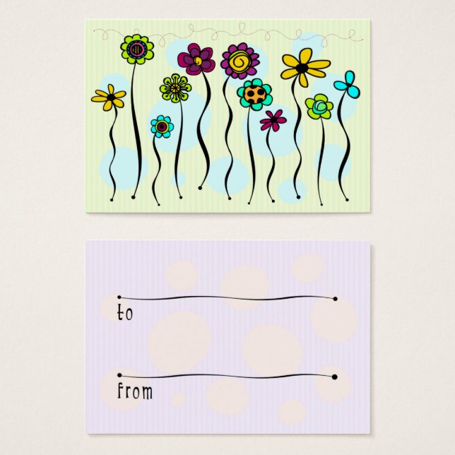 Balise Cadeau Fleurs Sur Bâton (Devant & derrière)