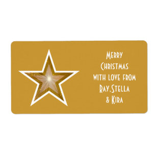 Balise cadeau Gold Star 'Names' étiquette grand or