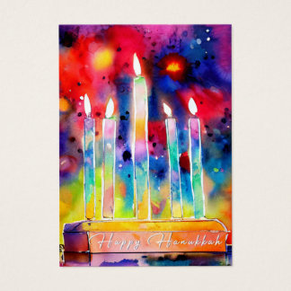 Balise cadeau Hanoukka Festival of Light Watercolo