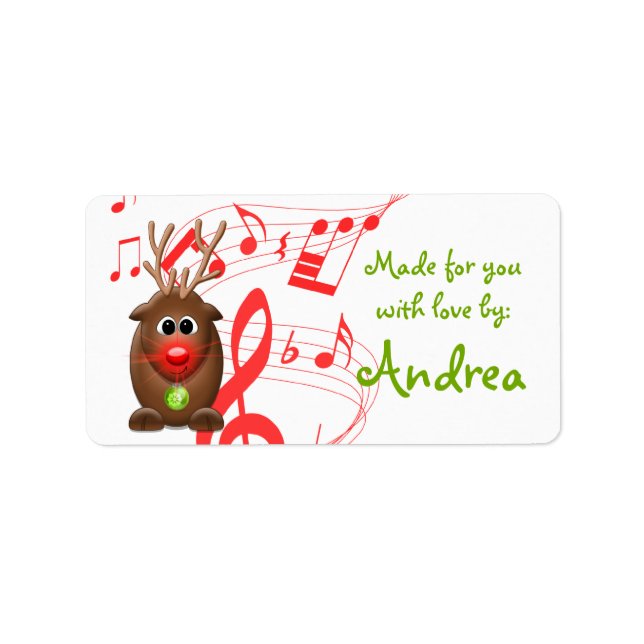 Balise cadeau Noël joli Noël Reindeer Sticker (Devant)