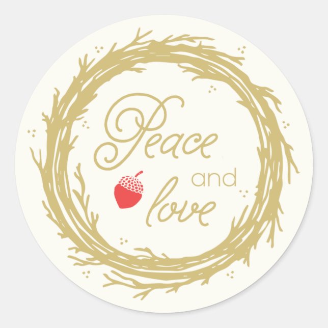 Balise cadeau Peace and Love Stickers (Devant)