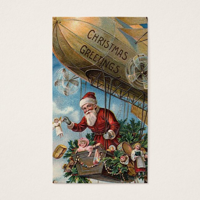 Balise cadeau "Père Noël in a Blimp" (Devant)