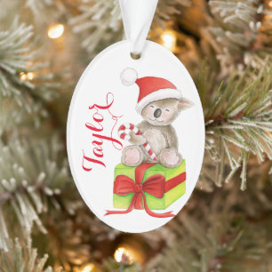 Balise cadeau personnalisé koala ours Noël