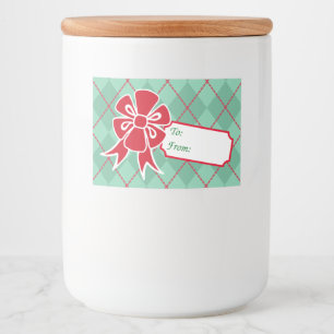 Balise cadeau Red Christmas Bow Étiquettes aliment