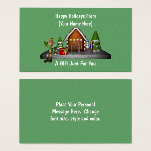 Balise Carte Cadeau de Noël de Noël (Devant & derrière)