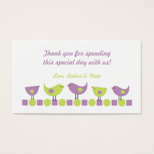 Balise de Baby shower Favoriser les oiseaux pourpr