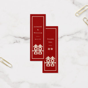 Balise de cadeau Double Happiness Red Chinese Mari