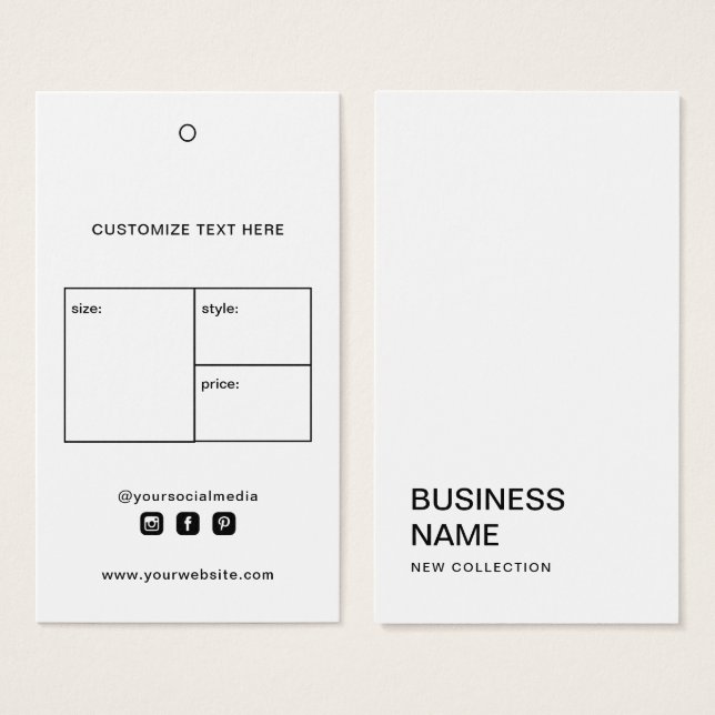 Balise de Étiquette du logo commercial (Devant & derrière)