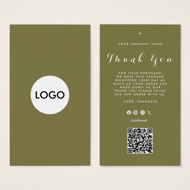 Balise de hang du Étiquette du logo de l'entrepris (Devant & derrière)