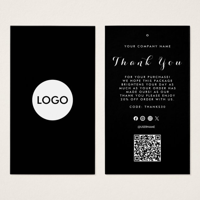 Balise de hang du Étiquette du logo de l'entrepris (Devant & derrière)