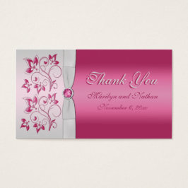 Balise de mariage floral argent et rose Favor