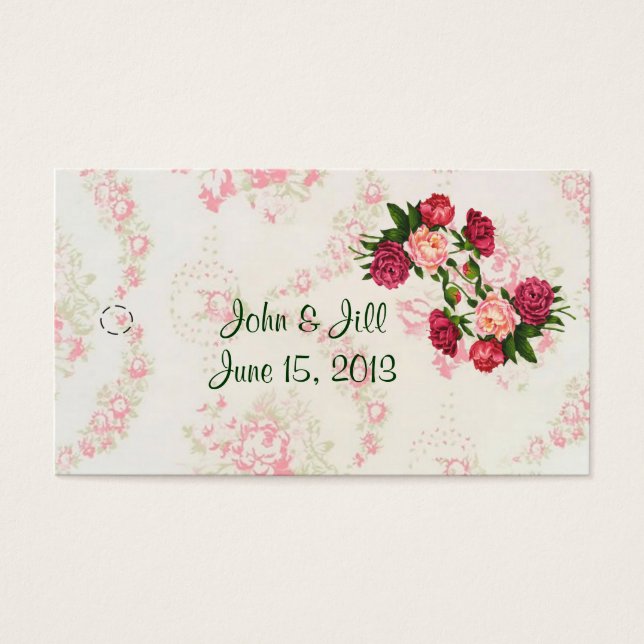 Balise de mariage rose roses Favor Hang (Devant)