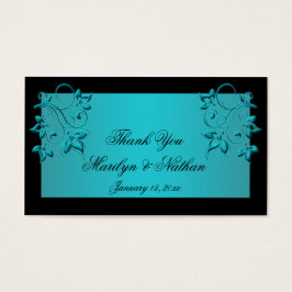 Balise de mariage turquoise et noir floral Favor