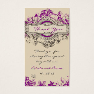 Balise de Merci de Mariage Vintage gris violet
