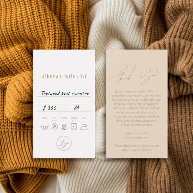 Balise de Merci de vêtements d'affaires avec logo (Créateur téléchargé)