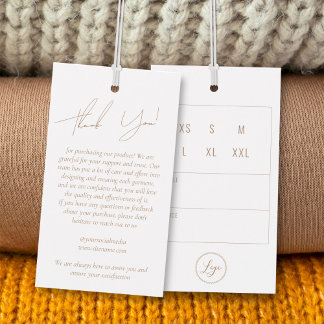 Balise de Merci de vêtements d'affaires avec logo