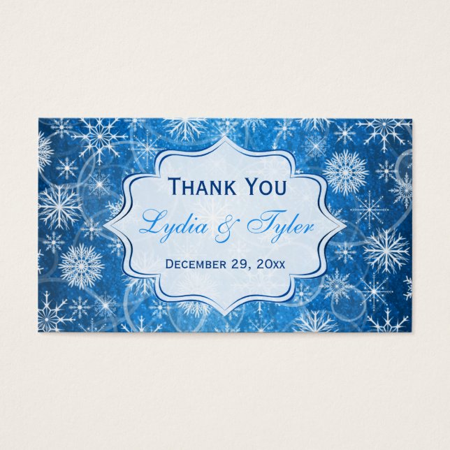 Balise de noce Blue and White Snowflakes Wedding F (Devant)