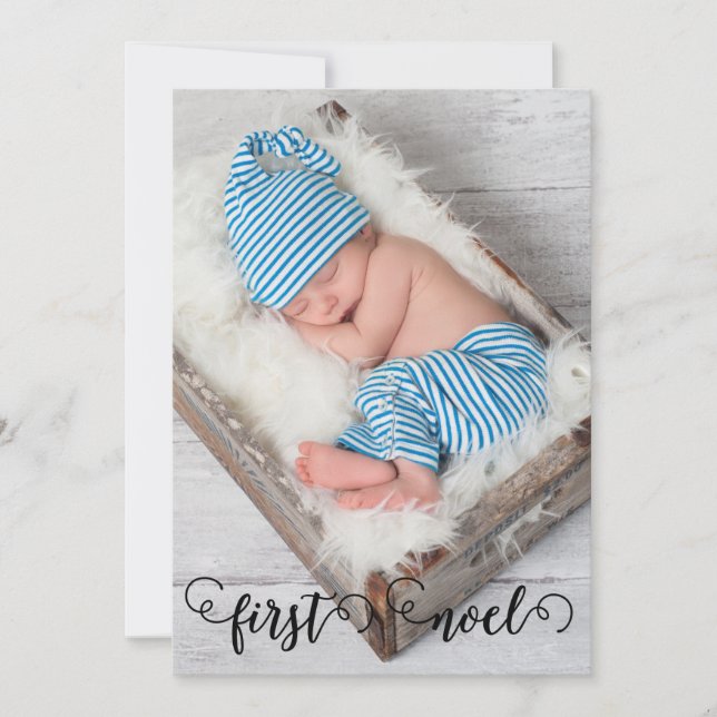 Balise de Noël pour bébé First Noel Carte photo ru (Devant)