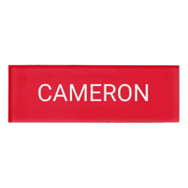 Balise de nom acrylique rouge Badge professionnel 