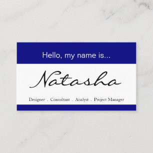 Balise de nom d'entreprise bleu et blanc - Carte d