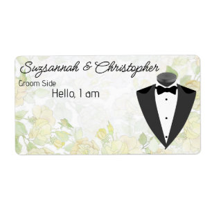 Balise de nom du Étiquette mariage Floral Border T