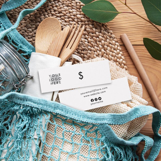 Balise de prix blanc simple sur le logo personnali (Créateur téléchargé)