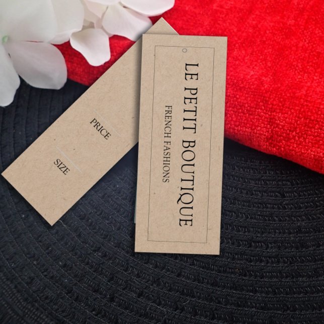 Balise de prix de couture simple Kraft (Créateur téléchargé)