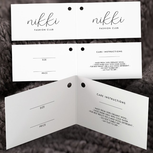 Balise de prix des vêtements blancs pliés modernes (Créateur téléchargé)