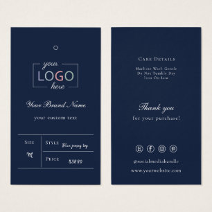 Balise de prix des vêtements de logo d'entreprise