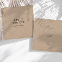 Balise de prix du Carré de vêtements Kraft simple