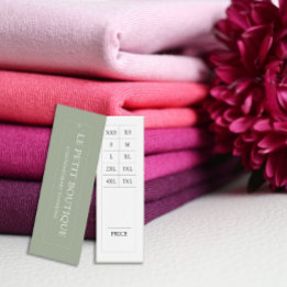 Balise de prix du tableau des tailles des vêtement