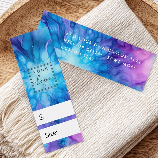 Balise de prix motif bleu violet (Blue purple pattern price hang tag)