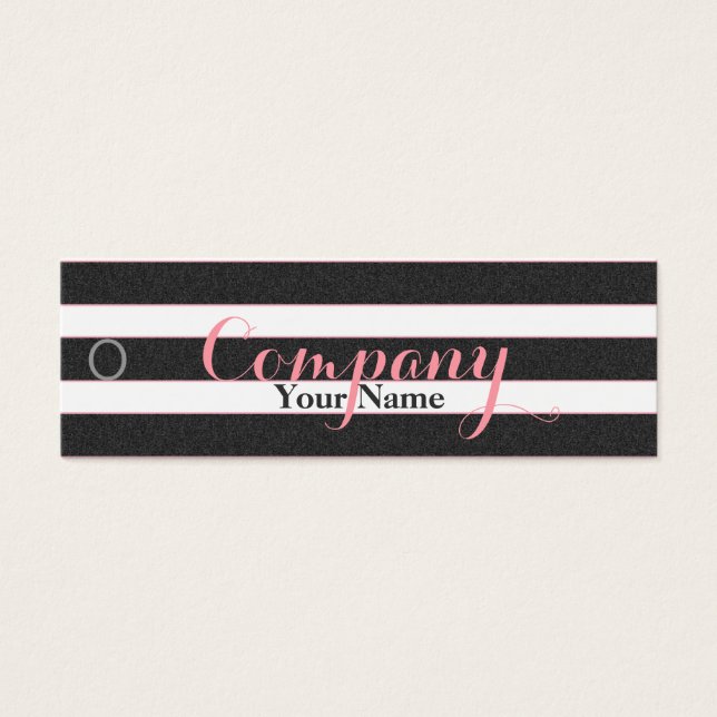 Balise de prix rose Floral noir & blanc (Devant)