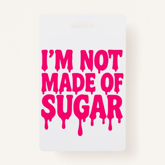 Balise d'identification de badge vertical rose néo (Devant)