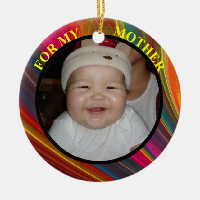 Balise et ornement cadeau de la photo mère (Devant)