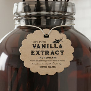 Balise étiquette rond d'extraction de vanille arti
