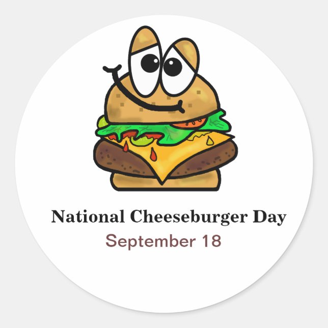 Balise Funny National Cheeseburger Day Stickers /N (Devant)