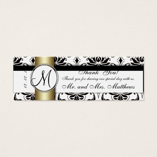 Balise Noir Damask Gold Wedding Favor (Devant)