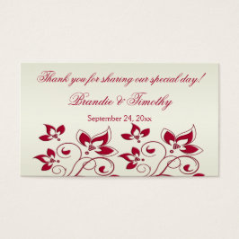 Balise Rouge et ivoire Fleur mariage Favor