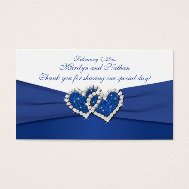 Balise Royal Blue and White Coeurs associés Favori (Devant)