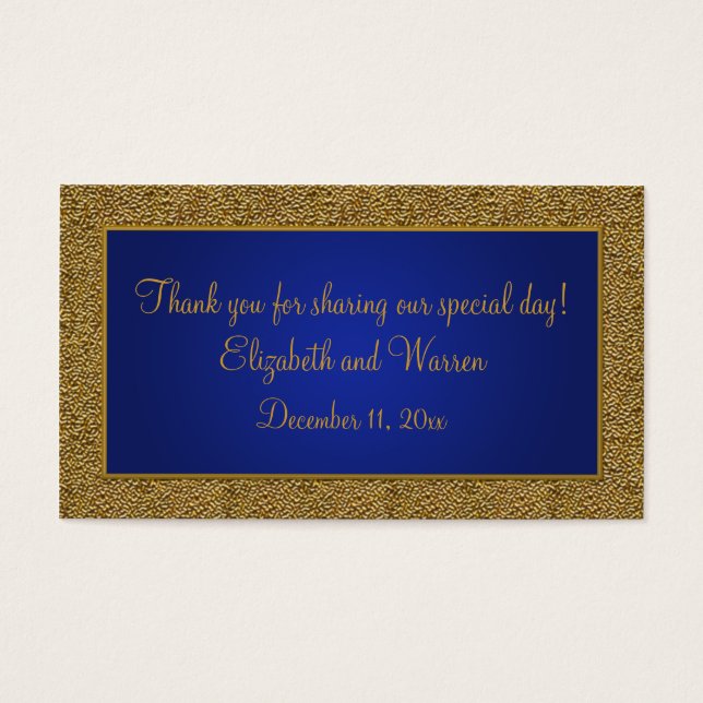 Balise Royal Blue et Gold Wedding Favor (Devant)