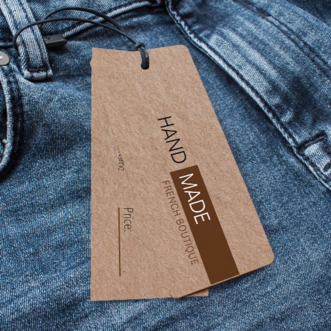 Balise Rustique Brown Kraft Papier Vêtements Prix  (Rustic Brown Kraft Paper Clothing Price Hang Tag)