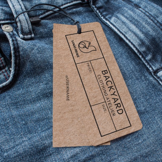 Balise Rustique Kraft sur les médias sociaux Icône (Rustic Kraft Social Media Icons Clothing Hang Tag)