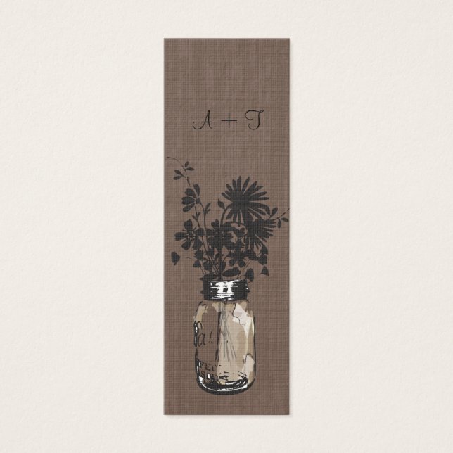 Balise Rustique Mason Jar & Fleur sauvage Favorise (Devant)