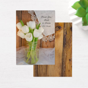 Balise Rustique Tulipes blanches dans Mason Jar We