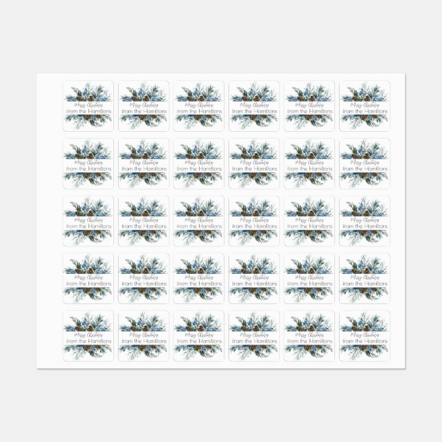 Balise Sticker de Noël Festif À feuillage persista (Feuille)