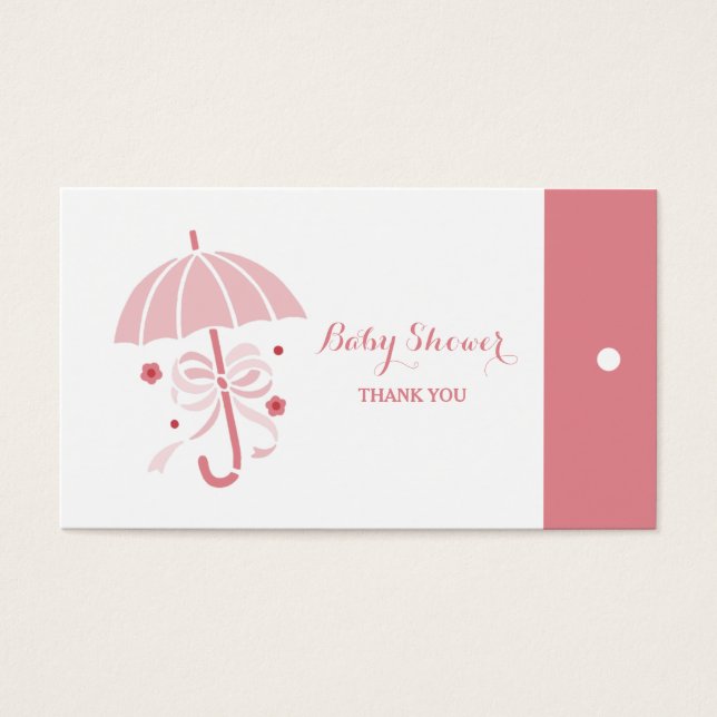 Balises Baby shower rose Merci parapluie Hang (Devant)