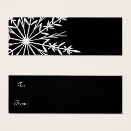 Balises cadeaux de flocon de neige noir et blanc