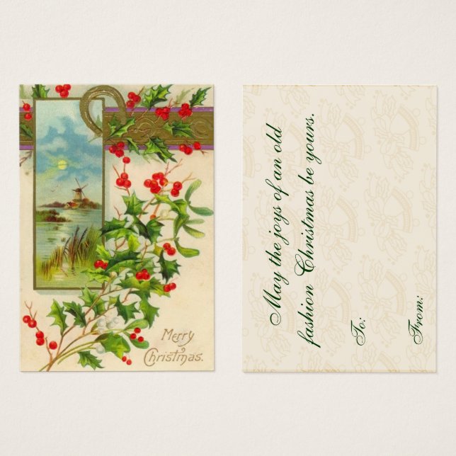 Balises cadeaux de Noël Vintage (Devant & derrière)