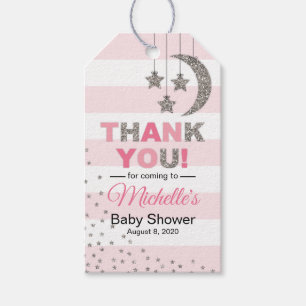 Balises cadeaux, étiquettes baby shower faveur ros